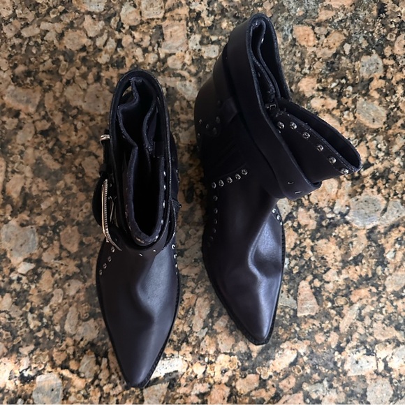 Free People Black Ankle Boots with Silver Studs - Picture 5 of 7